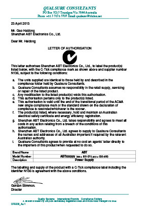 Australian C-TICK certification